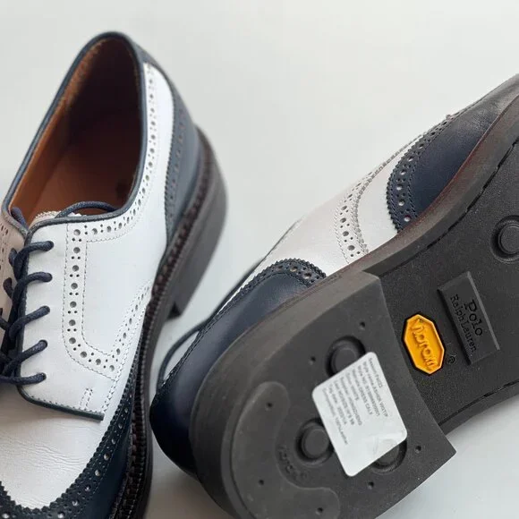 Polo Ralph Lauren Two-Tone Wingtip Calfskin Oxford - Picture 6 of 9